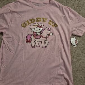 Hello Kitty Pink and Gold Giddy Up T-Shirt
